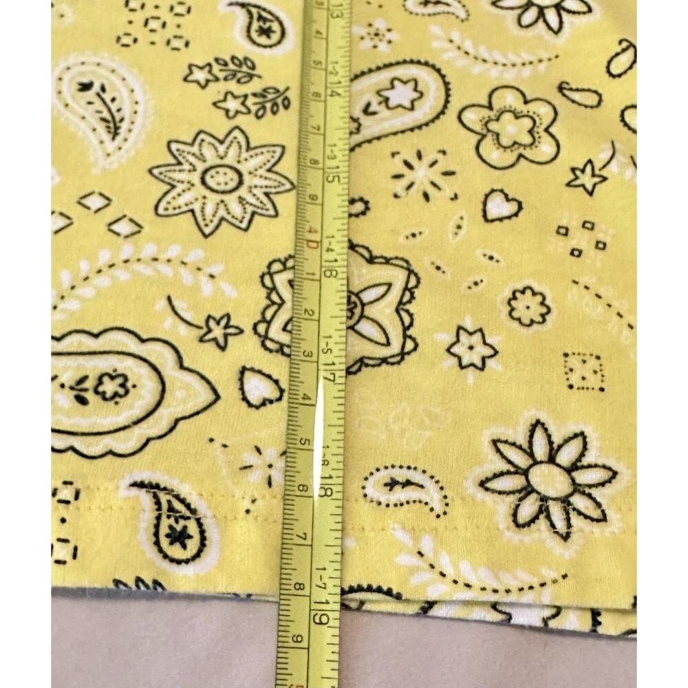 Vtg Pastel Yellow Western Paisley Cotton Born Y2K Top Size Medium - Picture 5 of 7